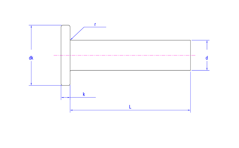 flat round head solid rivet