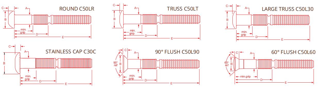 C50L Huck Bolts